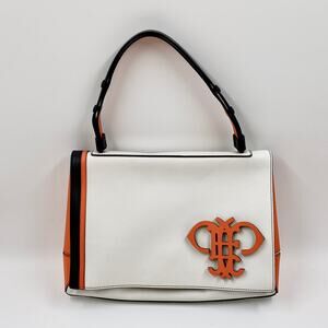 Emilio Pucci Pilot Leather Top Handle Bag Monogram Logo Purse Handbag